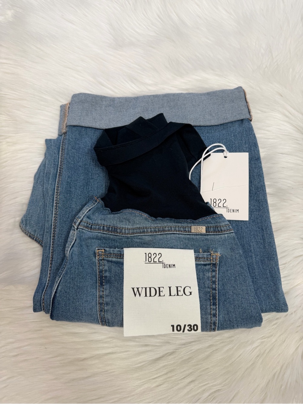 1822 Denim Wide Leg Blue Maternity Jeans Sz 10/30